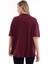 Unisex Pamuk Bisiklet Yaka Bordo Boyfriend Örme Oversize T-Shirt 4