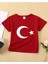 Kız-Erkek Çocuk Kırmızı Türk Bayraklı Penye Tişört 1