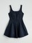 Yeni Sezon Kare Yaka Mini Jean Elbise - S5OH41Z8 5