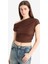 Yeni Sezon Slim Fit Dar Kesim Tek Omuzlu Bürümcük Kısa Kollu Tişört 4