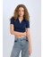 Yeni Sezon Fitted Polo Yaka Basic Düz Fitilli Kaşkorse Kısa Kollu Tişört 1