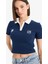 Yeni Sezon Coool Fitted Polo Yaka Baskılı Ribana Kısa Kollu Tişört 1