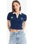 Yeni Sezon Coool Fitted Polo Yaka Baskılı Ribana Kısa Kollu Tişört 3