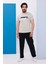 Erkek Bej Bisiklet Yaka Baskılı T-Shirt - 170 2