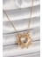 316L Çelik Gold Renk Zirkon Taşlı Kalp Model Kadın Kolye - TJ-BKO9920 1