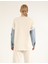 5301 - 3 Iplik Rahat, Salaş Kolu Kot Detaylı Kadın Uzun Sweatshirt 8