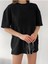 Unisex Pamuk Bisiklet Yaka Oversize Boyfriend T-Shirt 1
