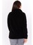 Kadın Siyah Polar Hırka Uzun Kollu Fermuarlı Dik Yaka İki Cepli Kalın Kumaş 4