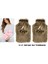 Sıcak Su Torbası 2 Adet Peluş Ponponlu Kahverengi 28x18x2 cm 1 lt 1