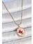 316L Çelik Gold Renk Zincir Pembe Mineli Incili Çiçek Işlemeli Portre Model Kadın Kolye - TJ-BKO10155 1