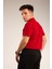 Kırmızı Kısa Kollu Genç Boy Lise Okul Lakos Polo Yaka T-Shirt 5