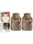 Sıcak Su Torbası 2 Adet,cepli Bej Peluş Termofor 32,5X17,5CM 1500 ml 3