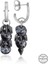 Swarovski Crystal Taşlı Gümüş Salkım Sallantılı Çivili Kadın Küpe 1