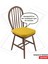 Standartfit Oval Sandalye Minderi Fermuarlı Yıkanabilir Kılıf Bağcıklı Su Ve Yağ Itici 42x42x5 Sarı 1