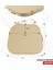 Standartfit Oval Sandalye Minderi Fermuarlı Yıkanabilir Kılıf Bağcıklı Su Ve Yağ Itici 42x42x5 Bej 4