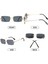 C07 Stili Moda Renkli Lens Gözlük Çerçevesiz Dikdörtgen Güneş Gözlüğü Erkek Kadın Çerçevesiz Açık Hava Metal Uv 400 Gözlük (Yurt Dışından) 5