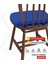 Standartfit Oval Sandalye Minderi Fermuarlı Yıkanabilir Kılıf Bağcıklı Su ve Yağ Itici 42X42X5 Mavi 4