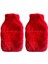 Sıcak Su Torbası 2 Adet,cepli Kırmızı Peluş Termofor 32,5X17,5CM 1500 ml 2