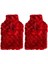 Sıcak Su Torbası 2 Adet Kırmızı Renkli ponponlu Termofor 26x17x2 cm 1 lt 2