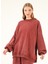 5377 - 3 Iplik Soft Yıkamalı Salaş Basic Kadın Sweatshirt 2