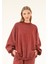 5377 - 3 Iplik Soft Yıkamalı Salaş Basic Kadın Sweatshirt 4