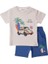 Erkek Bebek Pamuklu Araba Baskılı Şortlu Takım 2