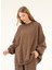 5377 - 3 Iplik Soft Yıkamalı Salaş Basic Kadın Sweatshirt 1