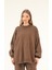 5377 - 3 Iplik Soft Yıkamalı Salaş Basic Kadın Sweatshirt 2
