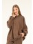 5377 - 3 Iplik Soft Yıkamalı Salaş Basic Kadın Sweatshirt 4