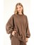 5377 - 3 Iplik Soft Yıkamalı Salaş Basic Kadın Sweatshirt 8