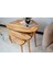 Masif Meşe Ahşap 3lü Zigon Sehpa Seti, Ercol Stil Modern Yan Sehpa 10