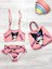 Kız Çocuk Kuromi Baskı Detaylı Plaj Çantası Hediyeli Bikini Alt Üst Takım 1