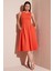Bisiklet Yaka Regular Fit Cepli Pileli Midi Elbise Bayan Elbise 6051963 1