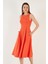Bisiklet Yaka Regular Fit Cepli Pileli Midi Elbise Bayan Elbise 6051963 3