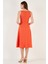 Bisiklet Yaka Regular Fit Cepli Pileli Midi Elbise Bayan Elbise 6051963 5