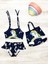 Kız Çocuk Unicorn Baskı Detaylı Plaj Çantası Hediyeli Bikini Alt Üst Takım 1