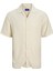 Jack&jones Cabana Varenna Slub Erkek Ekru Klasik Yaka Gömlek 5