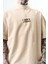 Erkek I Don't Nakışlı Oversize T-Shirt Bej 5