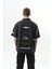 Erkek I Don't Nakışlı Oversize T-Shirt Füme 1