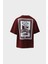 Erkek Guns Roses Baskılı Oversize T-Shirt Bordo 1