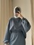 9033 - 2 Iplik Soft Yıkamalı Salaş Basic Kadın Sweatshirt 3