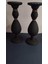 2'li Siyah Cam Mumluk Italyan Alt Çap 11CM Üst Çap 10CM Yükseklik 30CM 1