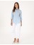 Kadın Açık Mavi Slim Fit Uzun Kollu Gömlek 50313589-VR003 4
