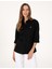 Kadın Siyah Slim Fit Uzun Kollu Gömlek 50313589-VR046 3