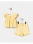 Kız Bebek Pamuklu Sarı Çiçekli Fırfır Detaylı Takım 3