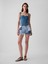 Kadın Mavi 4" Low Rise Stride Patchwork Denim Şort 1