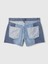 Kadın Mavi 4" Low Rise Stride Patchwork Denim Şort 2