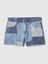 Kadın Mavi 4" Low Rise Stride Patchwork Denim Şort 3