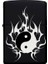 Ying Yang Desenli Kişiye Özel Isimli Benzinli Siyah Metal Çakmak 2