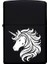Unicorn Desenli Kişiye Özel Isimli Benzinli Siyah Metal Çakmak 2